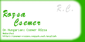 rozsa csemer business card